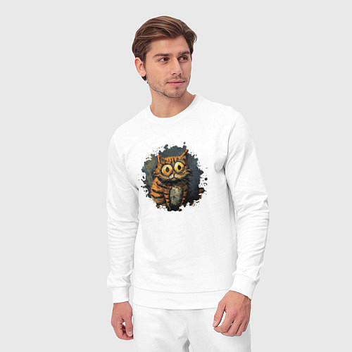 Мужской костюм Большеглазый рыжий кот маслом / Белый – фото 3