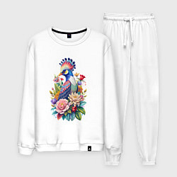 Мужской костюм Шлемоносный турако среди цветов