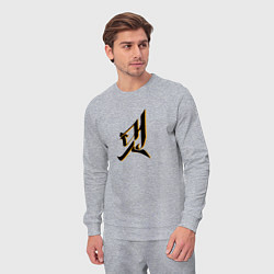 Костюм хлопковый мужской Лого Ateez, цвет: меланж — фото 2