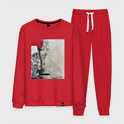 Костюм хлопковый мужской Abstract Red, цвет: красный