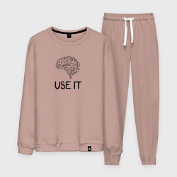 Костюм хлопковый мужской Use it brain, цвет: пыльно-розовый