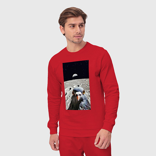 Мужской костюм Голубь на луне делает селфи / Красный – фото 3