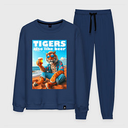 Мужской костюм Tigers also like beer - ai art fantasy