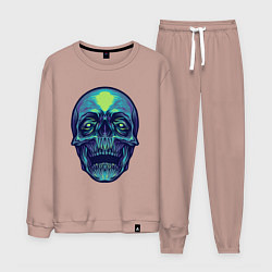 Костюм хлопковый мужской Skull mood, цвет: пыльно-розовый