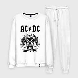 Костюм хлопковый мужской AC DC - rock dog, цвет: белый