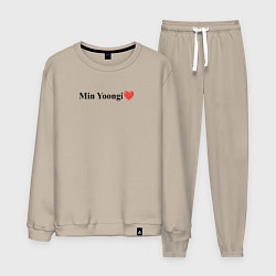 Костюм хлопковый мужской BTS Min Yoongi, цвет: миндальный