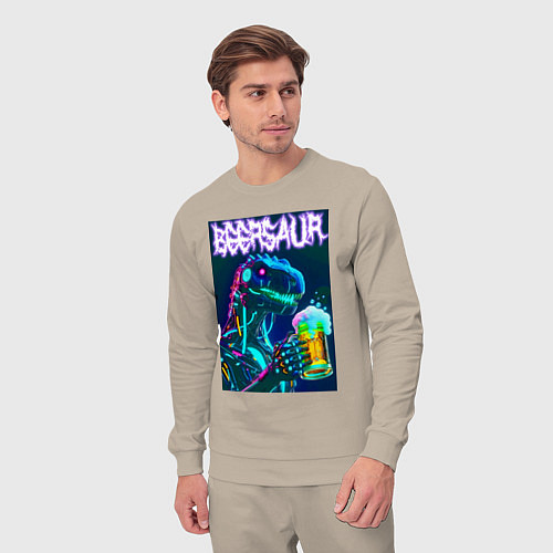 Мужской костюм Neon cyber beersaur - neon glow fantasy / Миндальный – фото 3