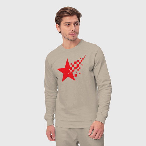 Мужской костюм USSR pixel star / Миндальный – фото 3