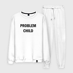 Костюм хлопковый мужской Problem child, цвет: белый