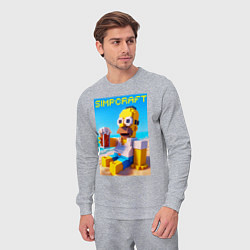 Костюм хлопковый мужской Minecraft and Simpsons collaboration - ai art, цвет: меланж — фото 2