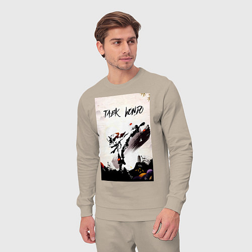 Мужской костюм Тхэквондо боец / Миндальный – фото 3