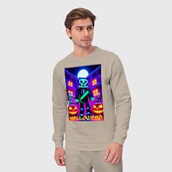 Костюм хлопковый мужской Halloween and Minecraft - neon collaboration, цвет: миндальный — фото 2