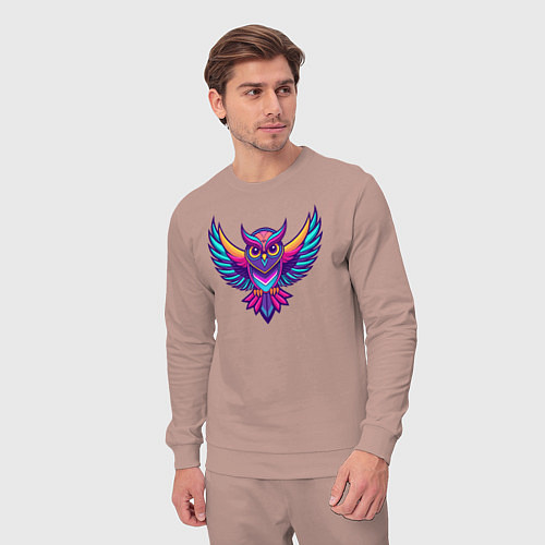 Мужской костюм Сова с распахнутыми крыльями / Пыльно-розовый – фото 3