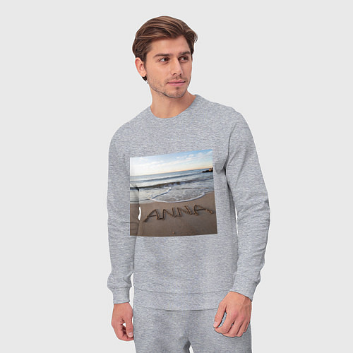 Мужской костюм Имя Анна на песке / Меланж – фото 3