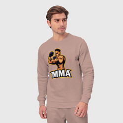 Костюм хлопковый мужской Fighter MMA, цвет: пыльно-розовый — фото 2