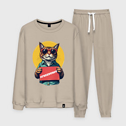 Мужской костюм Сat with a poster