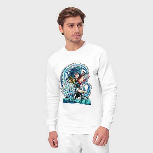 Мужской костюм Клинок рассекающий демонов Гиа Тамиока водяной сто / Белый – фото 3