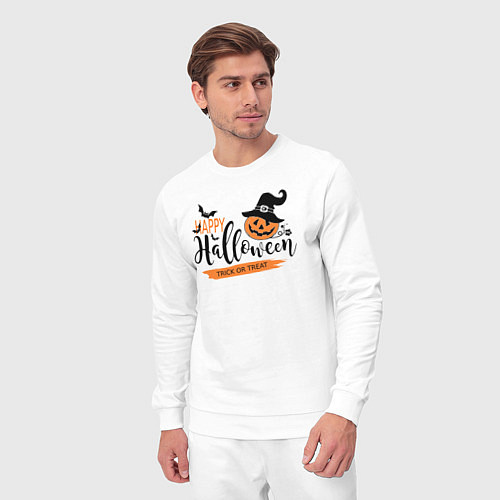 Мужской костюм Halloween - тыква в шляпе / Белый – фото 3