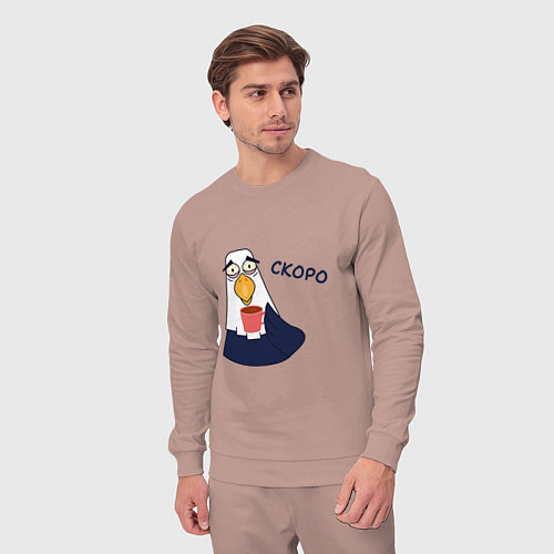 Мужской костюм Орел с надписью скоро / Пыльно-розовый – фото 3