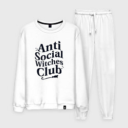 Костюм хлопковый мужской Anti social witches club, цвет: белый