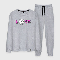 Костюм хлопковый мужской Love volley, цвет: меланж