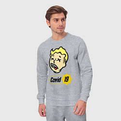 Костюм хлопковый мужской Vault boy - covid 19, цвет: меланж — фото 2