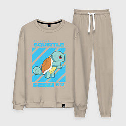 Костюм хлопковый мужской Покемоны Сквиртл Squirtle, цвет: миндальный