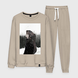 Костюм хлопковый мужской Башня Бога Баам, цвет: миндальный