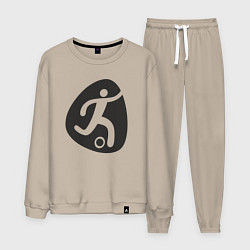 Костюм хлопковый мужской Football play, цвет: миндальный