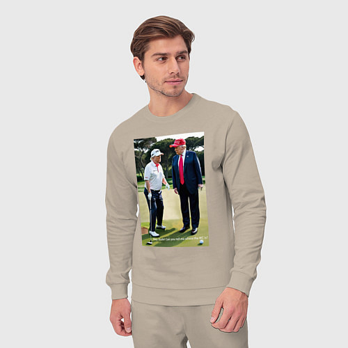 Мужской костюм Джо и Дональд на поле для гольфа / Миндальный – фото 3