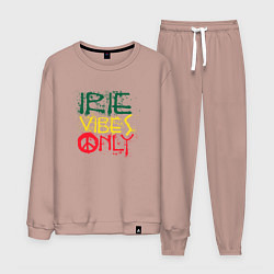 Костюм хлопковый мужской Irie vibes only, цвет: пыльно-розовый