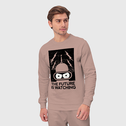 Мужской костюм Бендер - будущее наблюдает / Пыльно-розовый – фото 3