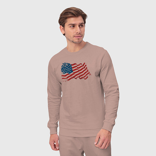Мужской костюм Развевающий флаг США / Пыльно-розовый – фото 3