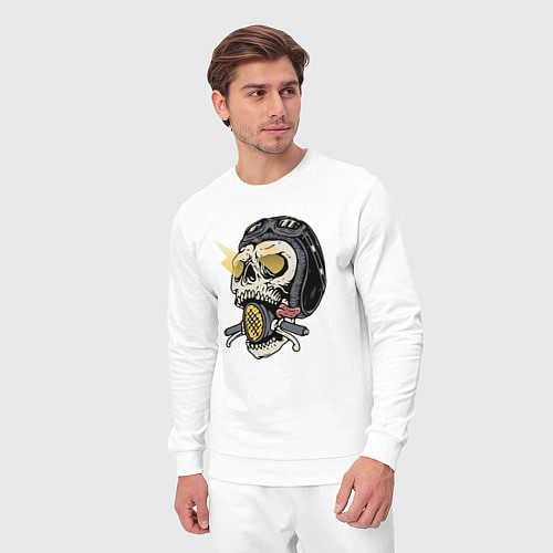 Мужской костюм Смертельный байк / Белый – фото 3