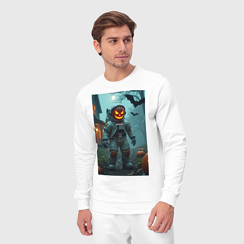 Мужской костюм Тыква Джек космонавт / Белый – фото 3