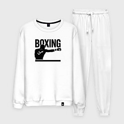 Костюм хлопковый мужской Боксер boxing, цвет: белый