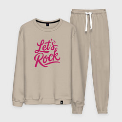 Костюм хлопковый мужской Lets rock Зажигаем, цвет: миндальный