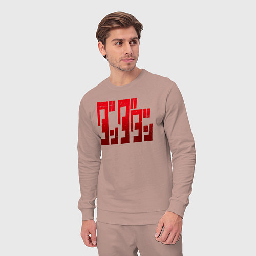 Мужской костюм Японское лого / Пыльно-розовый – фото 3