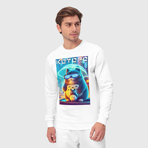 Мужской костюм Которо с зонтиком - неоновое свечение / Белый – фото 3