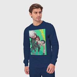 Костюм хлопковый мужской Дандадан Момо Аясэ, цвет: тёмно-синий — фото 2