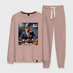 Костюм хлопковый мужской Dog Corleone - ai art fantasy, цвет: пыльно-розовый