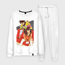 Костюм хлопковый мужской Дандадан: Момо Аясэ, цвет: белый