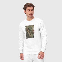 Костюм хлопковый мужской Хищник в ненастную погоду, цвет: белый — фото 2