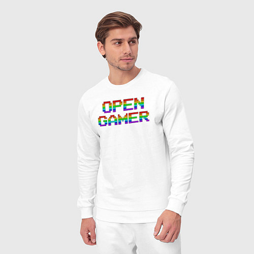 Мужской костюм Open gamer logo / Белый – фото 3