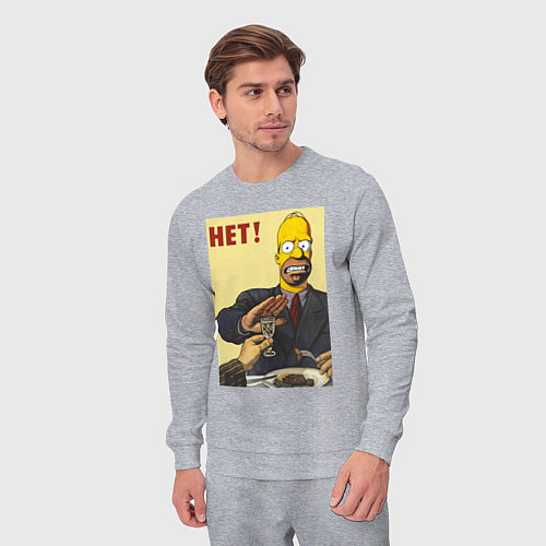 Мужской костюм Пародия на плакаты СССР Гомер Симпсон / Меланж – фото 3