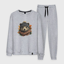 Мужской костюм Медведь в шарфе и шапке