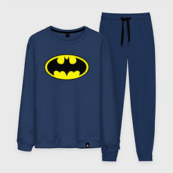Костюм хлопковый мужской Batman logo, цвет: тёмно-синий