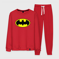 Костюм хлопковый мужской Batman logo, цвет: красный