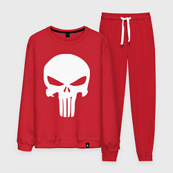 Костюм хлопковый мужской Punisher logo, цвет: красный