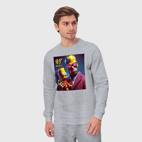 Мужской костюм Гомер Симпсон с сыном Бартом - мафия бессмертна / Меланж – фото 3